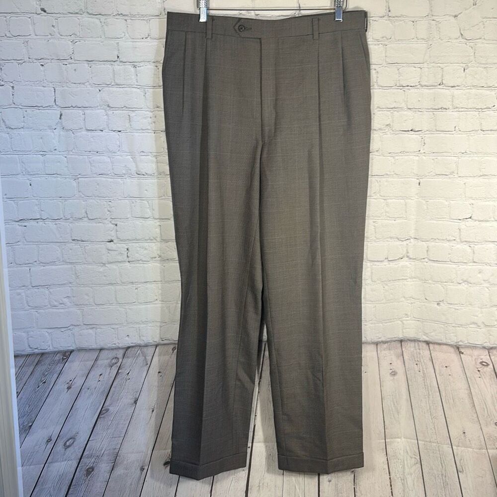 Vintage Burberrys Pants 36 Mens Brown Pleated Dress Pants
